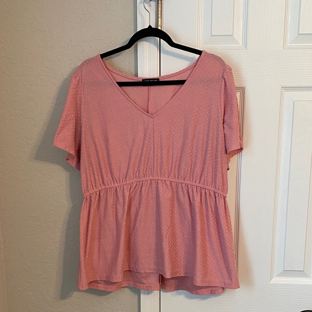Lane Bryant Pink V-Neck Blouse